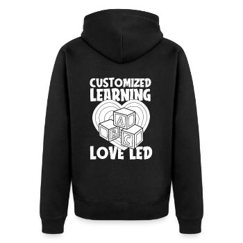 Mama Mutter Homeschool Mutterlehrerin - Unisex Premium Bio Zip Hoodie - Schwarz - Hinten - Nico (187cm)