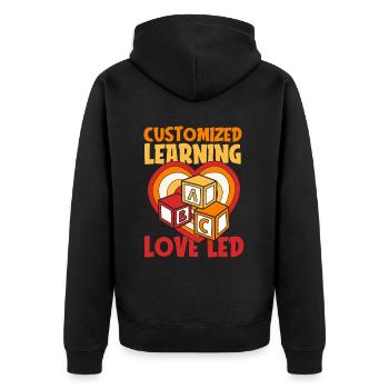 Mama Mutter Homeschool Mutterlehrerin - Unisex Premium Bio Zip Hoodie - Schwarz - Hinten - Nico (187cm)