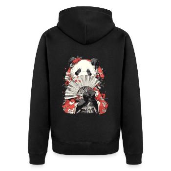 Panda Ours Geisha Panda géant japonais - Veste à capuche bio Premium Unisexe - noir - Dos - Nico (187cm)
