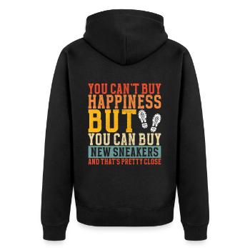 Sneakerhead Sneaker Collector - Unisex Premium Bio Zip Hoodie - Schwarz - Hinten - Nico (187cm)