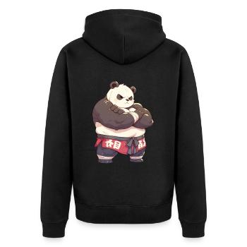 Panda Bear Sumo Catcher Panda géant japonais - Veste à capuche bio Premium Unisexe - noir - Dos - Nico (187cm)