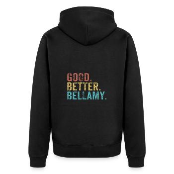 Les mecs cool s’appellent bellamy - Veste à capuche bio Premium Unisexe - noir - Dos - Nico (187cm)