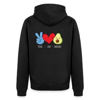 Avocat Guacamole Vegan Cadeau - Veste à capuche bio Premium Unisexe - noir - Dos - Nico (187cm)