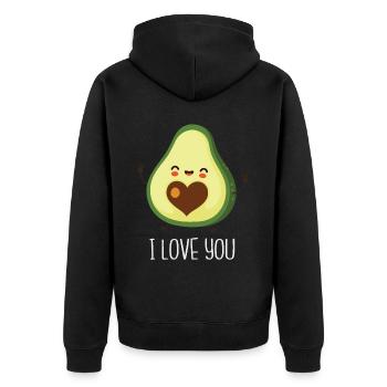 Avocat Guacamole Vegan Cadeau - Veste à capuche bio Premium Unisexe - noir - Dos - Nico (187cm)