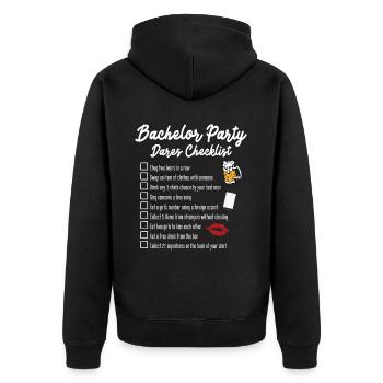 Bachelorette Hen Party Gift - Unisex Premium Organic Zip Hoodie - black - Back - Nico (187cm)