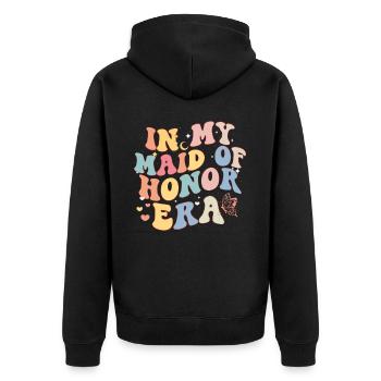 Junggesellin Jungesellinnenabschied Braut - Unisex Premium Bio Zip Hoodie - Schwarz - Hinten - Nico (187cm)