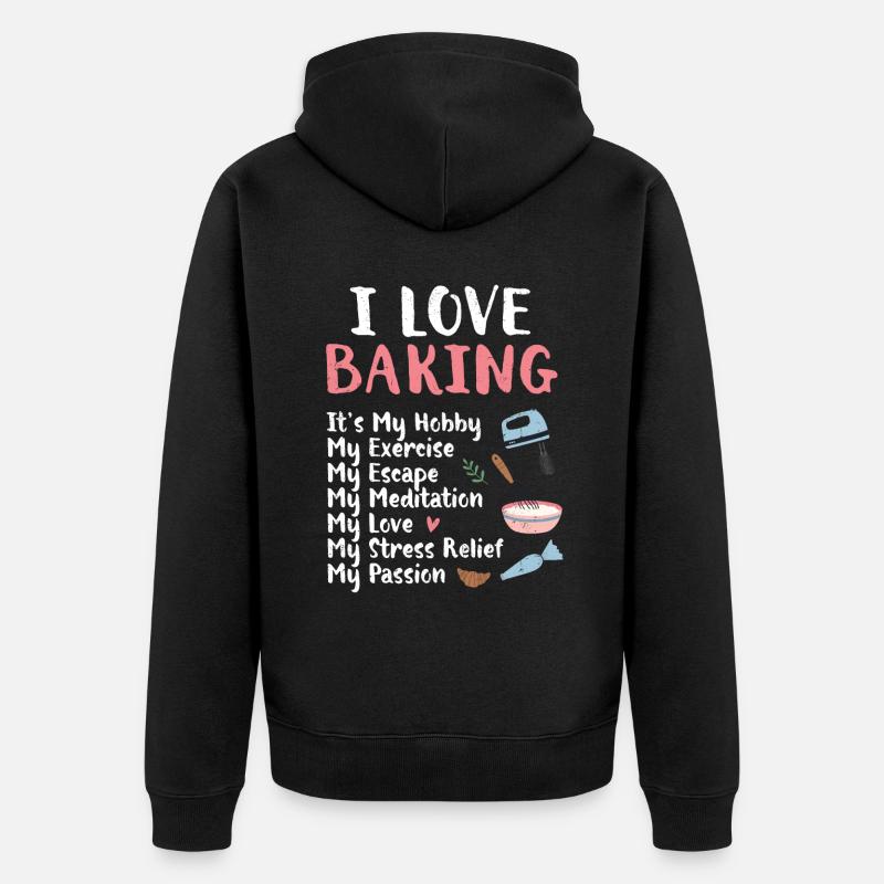 Bäcker - Unisex Premium Bio Zip Hoodie - Schwarz