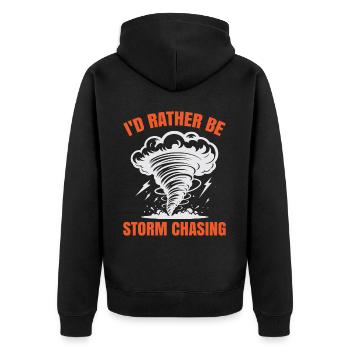 Je préférerais être Storm Chasing Tornado Hurricane - Veste à capuche bio Premium Unisexe - noir - Dos - Nico (187cm)
