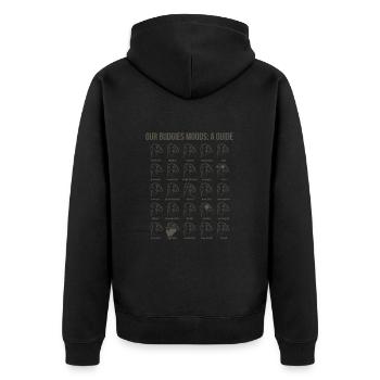 Wellensittich Vogel Haustier Sittich Geschenk - Unisex Premium Bio Zip Hoodie - Schwarz - Hinten - Nico (187cm)