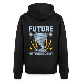 Future Meteorologist Gift For Kids Cool - Unisex Premium Organic Zip Hoodie - black - Back - Nico (187cm)