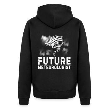 Weather forecast for future meteorologists for - Unisex Premium Organic Zip Hoodie - black - Back - Nico (187cm)
