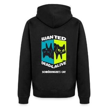 Physique Quantum Nerd Dead Alive Le chat de Schrödinger - Veste à capuche bio Premium Unisexe - noir - Dos - Nico (187cm)