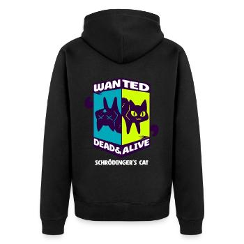 Physik Quanten Nerd Dead Alive Schrödingers Katze - Unisex Premium Bio Zip Hoodie - Schwarz - Hinten - Nico (187cm)