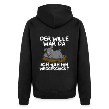 The will was there, I sent him away - Unisex Premium Organic Zip Hoodie - black - Back - Nico (187cm)