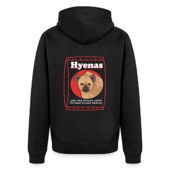 Hyena, spotted hyena, hyena gift - Unisex Premium Organic Zip Hoodie - black - Back - Nico (187cm)