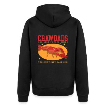 Flusskrebs Edelkrebs Meeresfrüchte Geschenk - Unisex Premium Bio Zip Hoodie - Schwarz - Hinten - Nico (187cm)