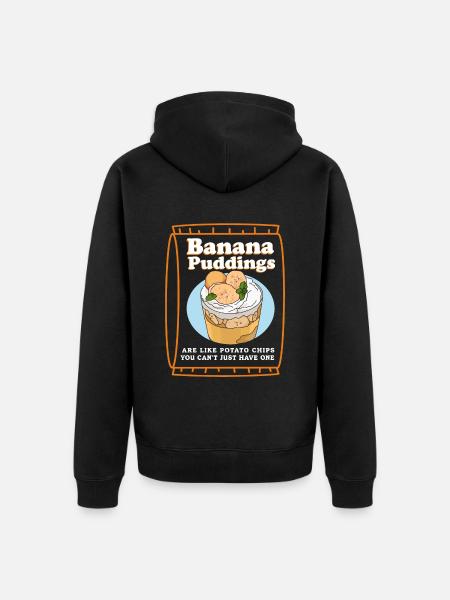 Bananenpudding Bananen-Pudding Geschenk - Unisex Premium Bio Zip Hoodie - Schwarz