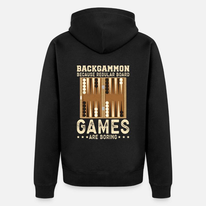 Backgammon Spieler Backgammon Brettspiel Geschenk - Unisex Premium Bio Zip Hoodie - Schwarz