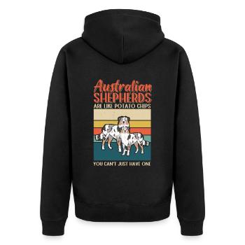 Cadeau de chiens australiens de berger australien - Veste à capuche bio Premium Unisexe - noir - Dos - Nico (187cm)