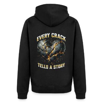 Kintsugi Kintsukuroi Every Crack Tells A Story - Unisex Premium Organic Zip Hoodie - black - Back - Nico (187cm)