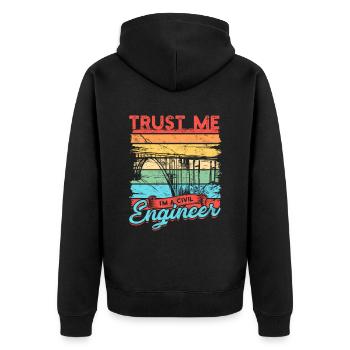 Bridge Engineer - Unisex Premium Organic Zip Hoodie - black - Back - Nico (187cm)