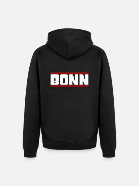 Bonn - Unisex Premium Organic Zip Hoodie - black