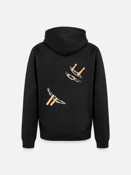 Drums, Drummer, Drummer, Drummer - Unisex Premium Organic Zip Hoodie - black