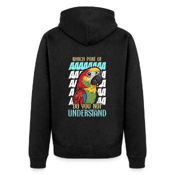 Conure Which Part Of Parrot Owner Conure Lover - Unisex Premium Organic Zip Hoodie - black - Back - Nico (187cm)