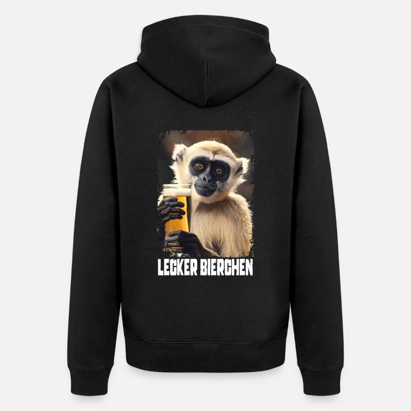 Délicieuse bière Gibbon - Veste à capuche bio Premium Unisexe - noir
