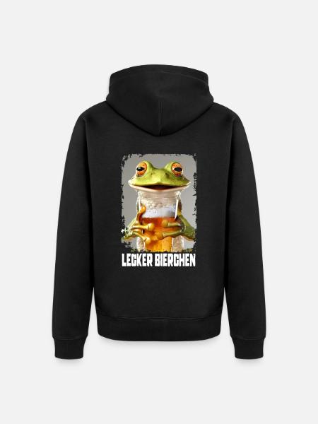 Yummy Beer Frog - Unisex Premium Organic Zip Hoodie - black