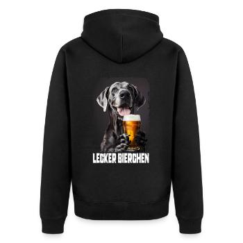 Délicieuse bière Dogue Allemand - Veste à capuche bio Premium Unisexe - noir - Dos - Nico (187cm)