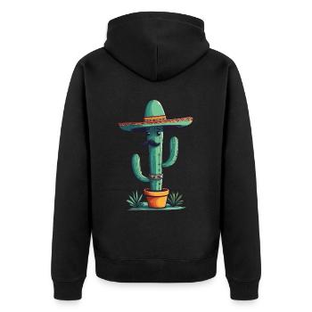 Cactus Fiesta Drôle De Vacances Mexicaines - Veste à capuche bio Premium Unisexe - noir - Dos - Nico (187cm)