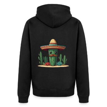 Cactus Fiesta Vacances Mexicaines Drôle - Veste à capuche bio Premium Unisexe - noir - Dos - Nico (187cm)