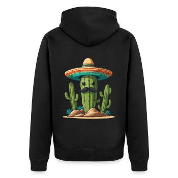 Cactus Fiesta Vacances Mexicaines Drôle - Veste à capuche bio Premium Unisexe - noir - Dos - Nico (187cm)