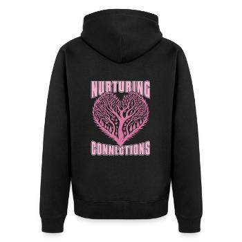 Mama Mutter Baum Natur Herz - Unisex Premium Bio Zip Hoodie - Schwarz - Hinten - Nico (187cm)