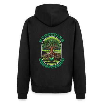 Mama Mutter Baum Natur Herz - Unisex Premium Bio Zip Hoodie - Schwarz - Hinten - Nico (187cm)