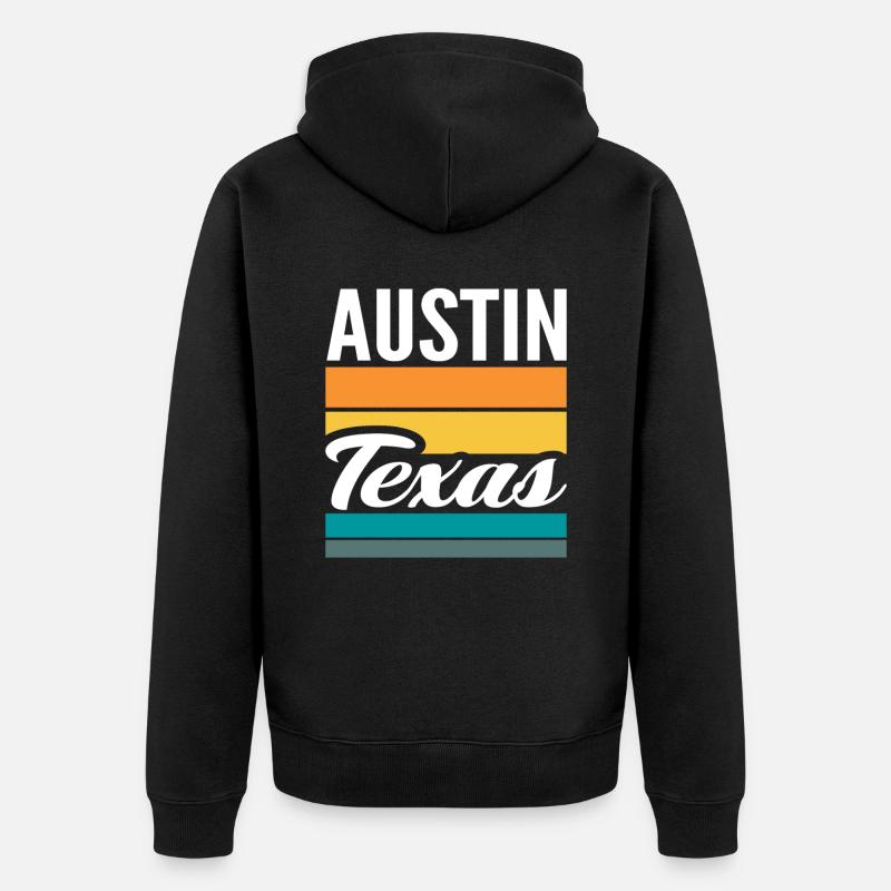 Texas, États-Unis - Veste à capuche bio Premium Unisexe - noir