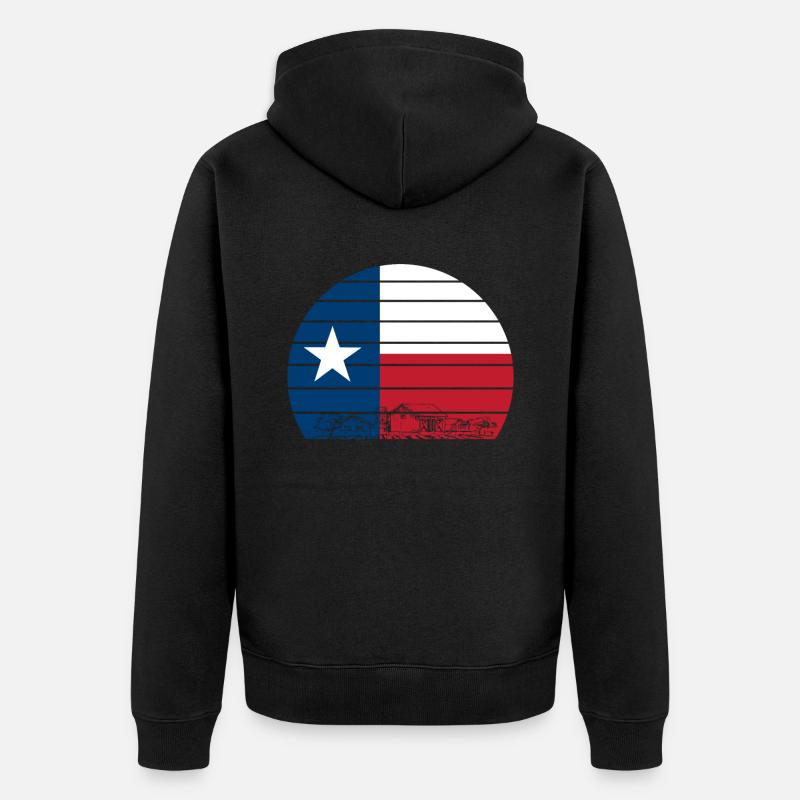 Texas rétro - Veste à capuche bio Premium Unisexe - noir