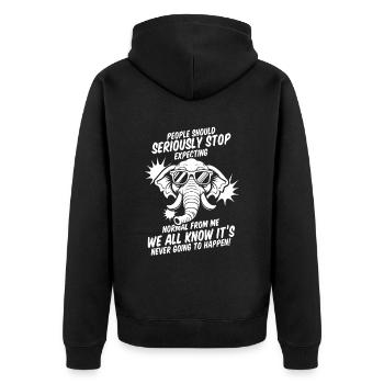 Éléphant - Veste à capuche bio Premium Unisexe - noir - Dos - Nico (187cm)