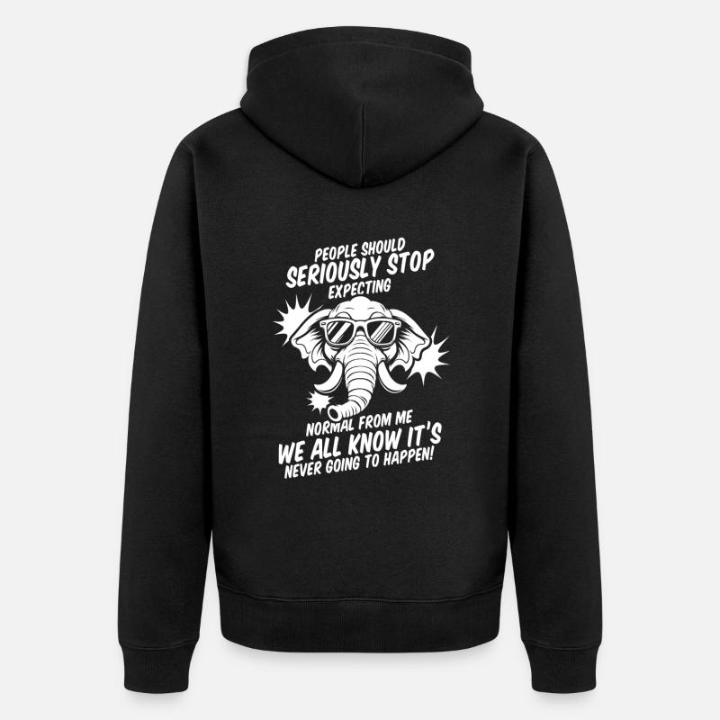 Éléphant - Veste à capuche bio Premium Unisexe - noir