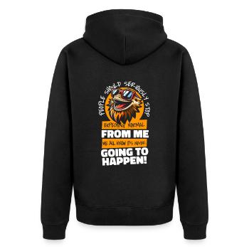 Bartagame Bearded Dragon - Unisex Premium Organic Zip Hoodie - black - Back - Nico (187cm)