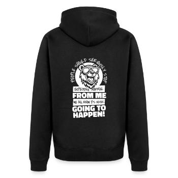 Bear Brown Bear - Unisex Premium Organic Zip Hoodie - black - Back - Nico (187cm)