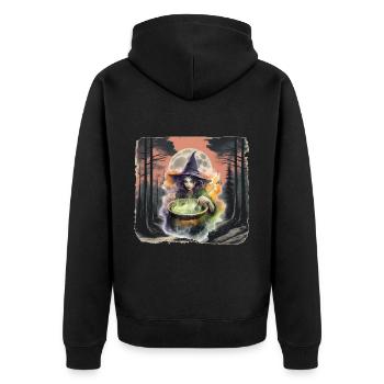 Forest Witch Halloween Fairy Tale Character Child - Unisex Premium Organic Zip Hoodie - black - Back - Nico (187cm)