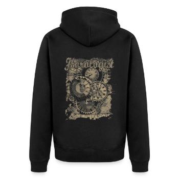Horlogerie Signification Horloger - Veste à capuche bio Premium Unisexe - noir - Dos - Nico (187cm)