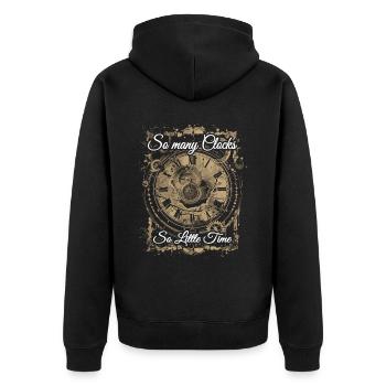 Horlogerie Signification Horloger - Veste à capuche bio Premium Unisexe - noir - Dos - Nico (187cm)
