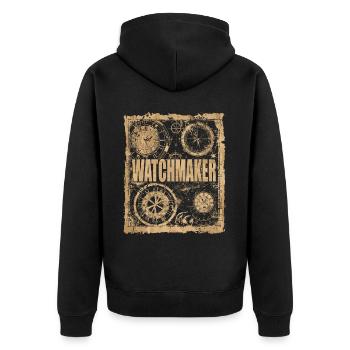 Horlogerie Signification Horloger - Veste à capuche bio Premium Unisexe - noir - Dos - Nico (187cm)