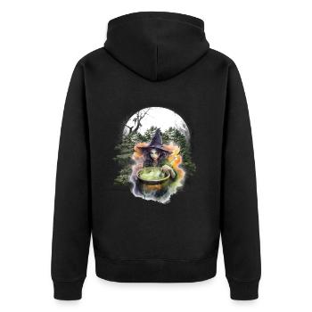 Woodland Witch Halloween Horror Witchcraft Spells - Unisex Premium Organic Zip Hoodie - black - Back - Nico (187cm)