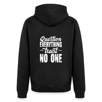 Conspiracy Conspiracy Theory Gift - Unisex Premium Organic Zip Hoodie - black - Back - Nico (187cm)