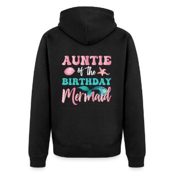 Tante Des Geburtstags-meerjungfrau-designs - Unisex Premium Bio Zip Hoodie - Schwarz - Hinten - Nico (187cm)