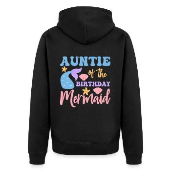 Tante Des Geburtstags-meerjungfrau-designs - Unisex Premium Bio Zip Hoodie - Schwarz - Hinten - Nico (187cm)